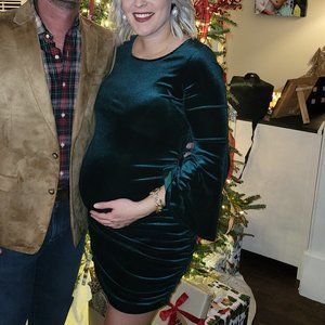 Pinkblush Green velvet dress-worn once